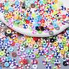 200Pcs Jewelry Making DIY Necklace Handmade Matching Color Flat Round Gasket Beads Accessories Polymer Clay Materials Handmade Solid Color Material