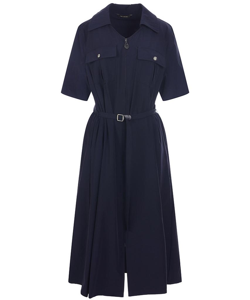 MESENSE V-Neck Shirt Collar Flare Dress_Mb55Opmd03A