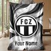Custom Text Flannel Throw Blanket, Lightweight Cozy Bed Sofa BlanketFC Zürich