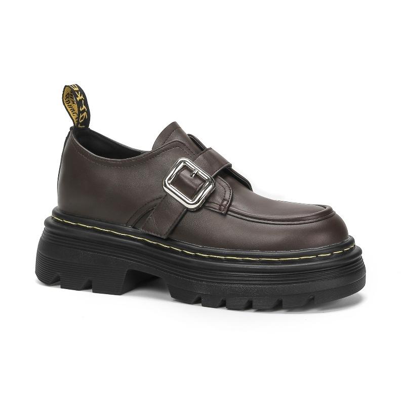 Inner Height Increase Small Leather Shoes Women's British Style 2024 Autumn and Winter New Platform Loafers Retro College Style Single Shoes Children