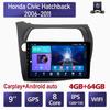4+64GB Honda Civic ferdehátú 2006-2011 Android autórádió sztereó multimédiás videó lejátszó Navigáció GPS Carplay LHD RHD IPS képernyő 4+64 GB