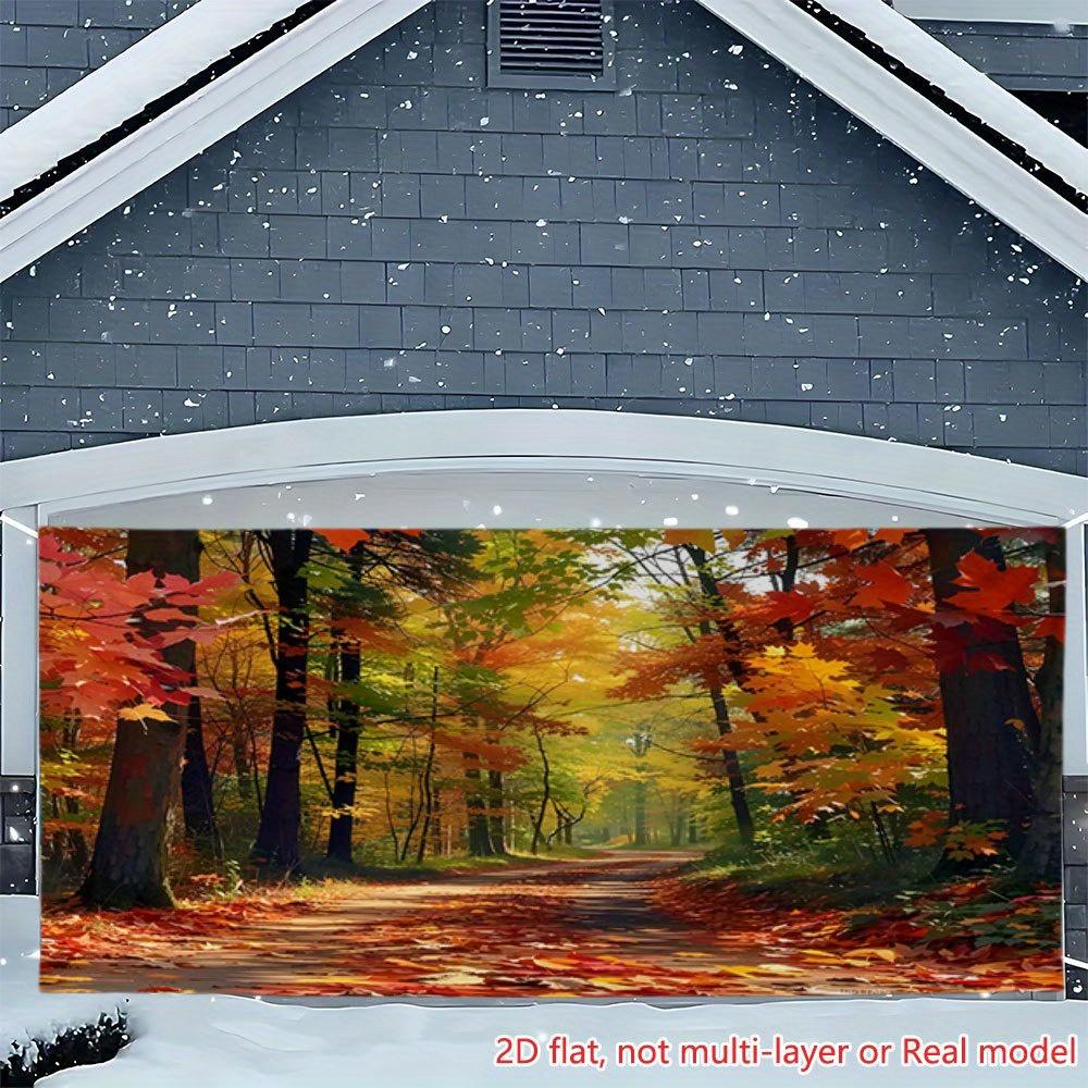 2D Plane, 1 Piece of Autumn Forest Path Background Fabric, Suitable for Party and Anniversary Decoration