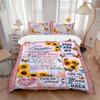 3pcs Daughter Love Quotes Duvet Cover Set, Cover For Bedroom Guest Room (1 Duvet Cover + 2 Pillowcase, Without Quilt),  Yy250922222