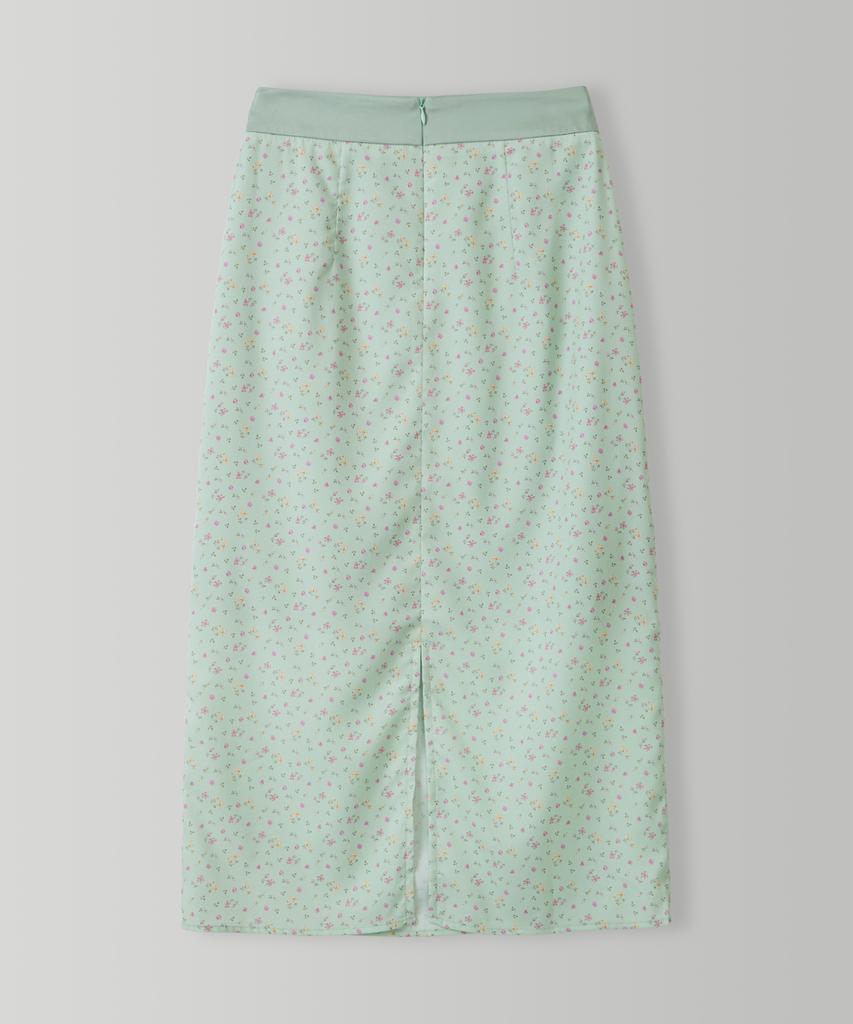 Syeliobeu Camellia Long Skirt - Green