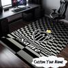 Custom Name Atletico Football Emblem Rug for Living Room, Game Rooms, Office, Bedroom, Floor Mat Playful Design, Fan Gifts Christmas Decor