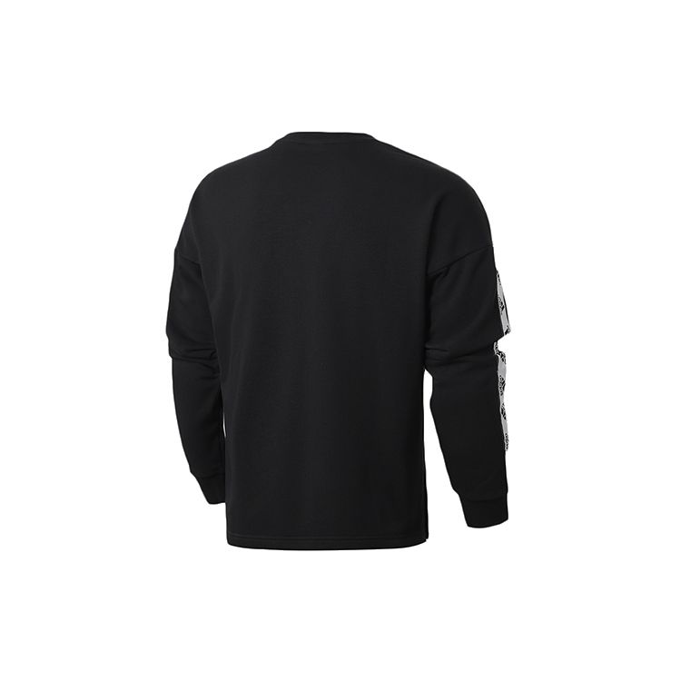 adidas Logo Print Casual Crew Neck Pullover Sweatshirt Men Sweatshirt Black GL2215