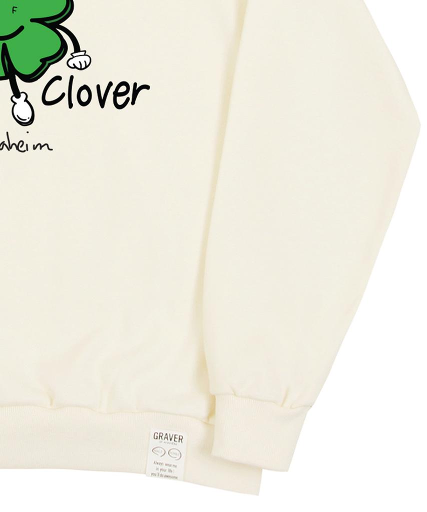 GRAVER [Unisex] Lucky Clover Center Sweatshirt_Cream