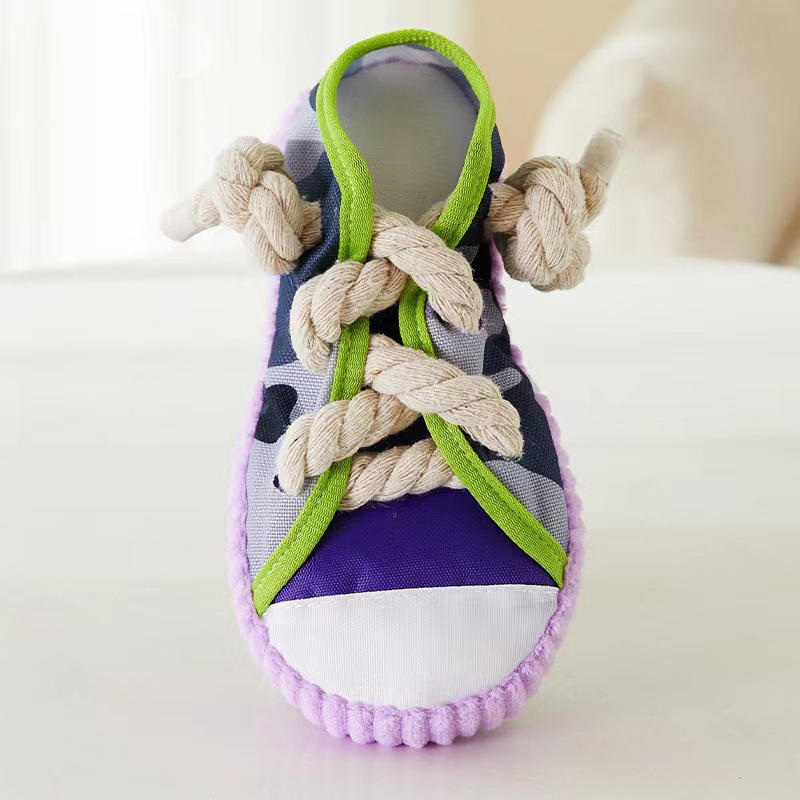 Chewing Vocalize Pet Cotton Rope Slippers with Cotton Rope Oxford Pet Bite Toys Candy Color Bite Resistant Dog Sound Making Toys