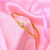 Gold Plated Women's Bracelet with White Stone