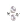 Real Natural Freshwater Pearl Stud Earrings for Women ,White Pink Purple 925 Sterling Silver Gold Plated Jewelry