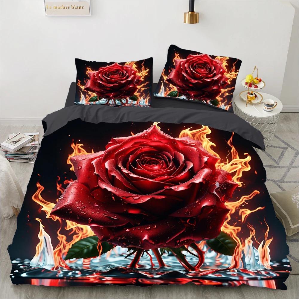 Luxury Duvet Cover Floral Exotic European 3D Bed Collection Design Retro Comforter Bedding Collections For Bedroom Black Deeuus Size