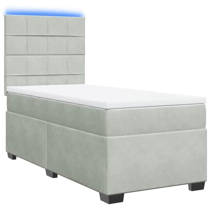 Maison Exclusive - Bettlattenrost und Matratze Hellgrau 90x190 cm Samt