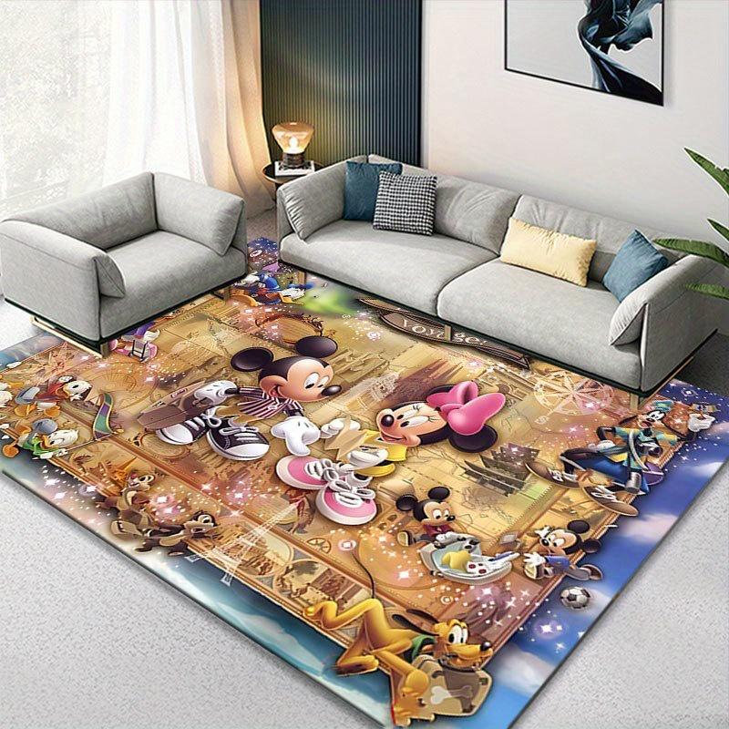 1pc Disney Mickey Mouse and Minnie Pattern Carpet Area Rug Non Slip Carpet Hand Washable Floor Mat Suitable For Living Room Bedroom Home Decor