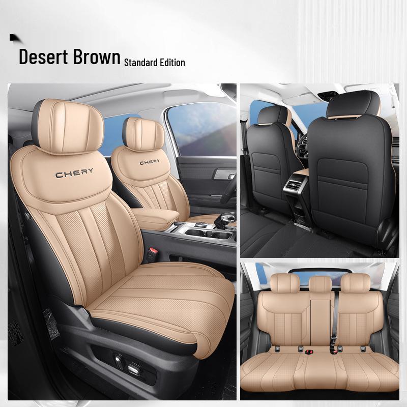 New Model Fengyun T6 5-Seater Full Leather Car Seat Cushion - All Seasons Universal Fit