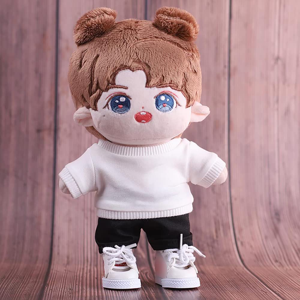 niannyyhouse 20cm Doll Clothes - Cotton Doll Clothes - Top and Pants - Doll Baby Clothes - Dress-up - For Stuffed Animals (white)