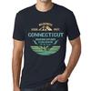 Men’s Vintage Tee Shirt Graphic T Shirt Mountain Explorer Connecticut Navy