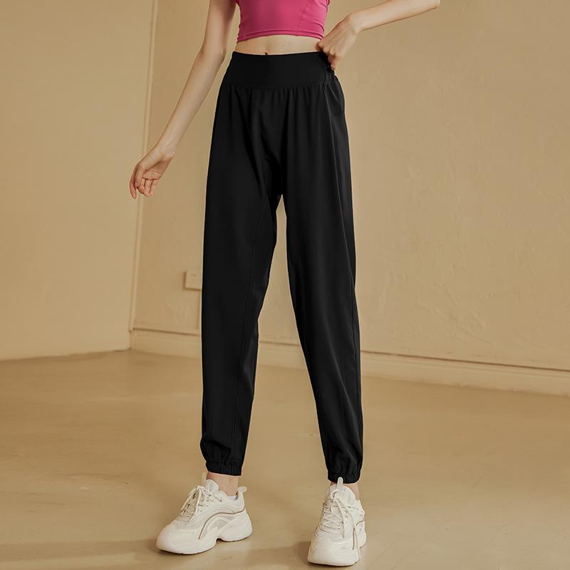 Pantaloni da Yoga Fitness a Vita Alta da Donna Asciugatura Rapida Traspiranti Pantaloni Sportivi da Corsa Larghi Tempo Libero Sottili Elasticità Pantaloni Sportivi
