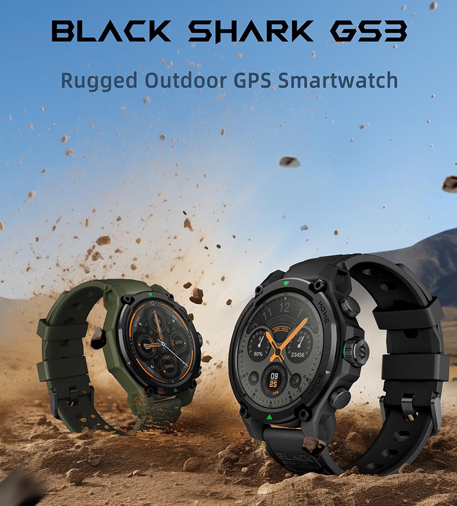 Smart Sports Watch Black Shark GS3 New 1.43-inch Touchscreen Health Monitoring With GPS System Support: Android iOS HarmonyOS 400 mWh