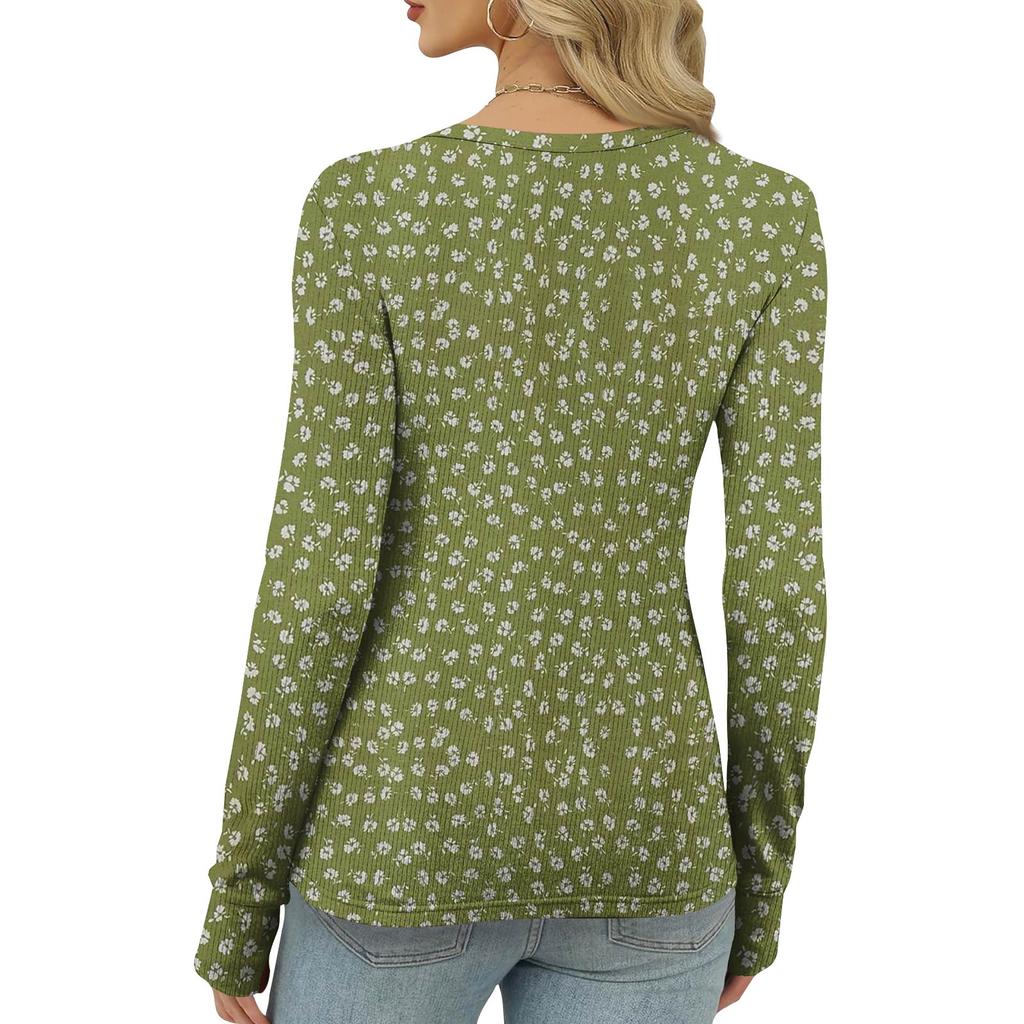 Women's And Winter Slim Bottom T-shirt Fashion Casual Gradient Printing Round Neck Pullover Long Sleeve Top