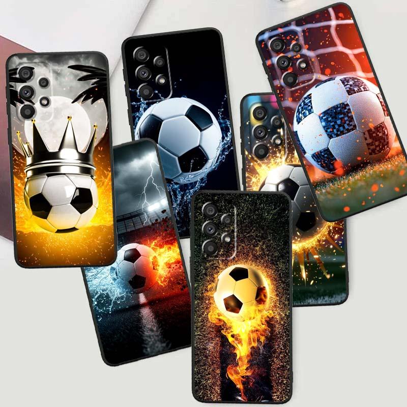 Fashionable Football Cool Phone Case For Samsung A73 A72 A71 A55 A54 A53 A52 A51 A13 A22 A16 A15 A12 A14 A26 A07 5G Black