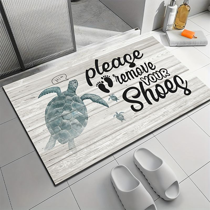 Beach Print Bath Super Absorbent Shower Door Mats Non Slip Kitchen Entrance Rugs Diatom Mud Carpet for Home Bedroom Decoration
