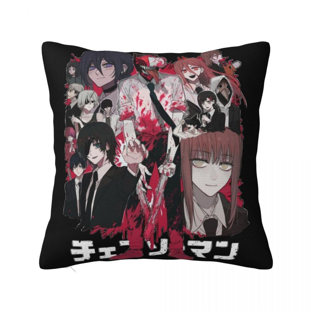Anime Chainsaw Man Square Pillow Cases Cushion Cover Awesome Zippered Decor Throw Pillow Case Cover for Car