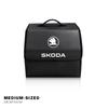 Auto Kofferraum Aufbewahrungsbox Leder Aufräum Organizer Tasche Für Skoda Octavia Superb Rapid Kodiaq Karoq Fabia Kamiq Vision RS Yeti Scala FI4