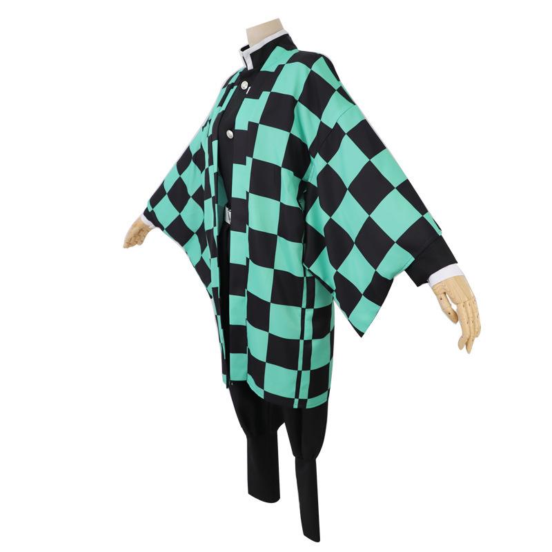 Dämon Slayer Kimetsu keine Yaiba Tanjirou Kamado Cosplay Kostüm Kimono Umhang Halloween Party Anime Kleidung Uniform Set