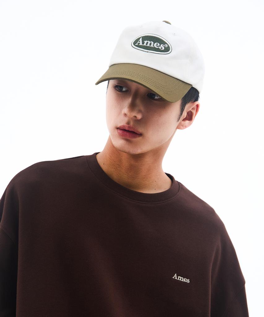 AMES-WORLDWIDE Symbol Logo Twotone Ball Cap Ivory