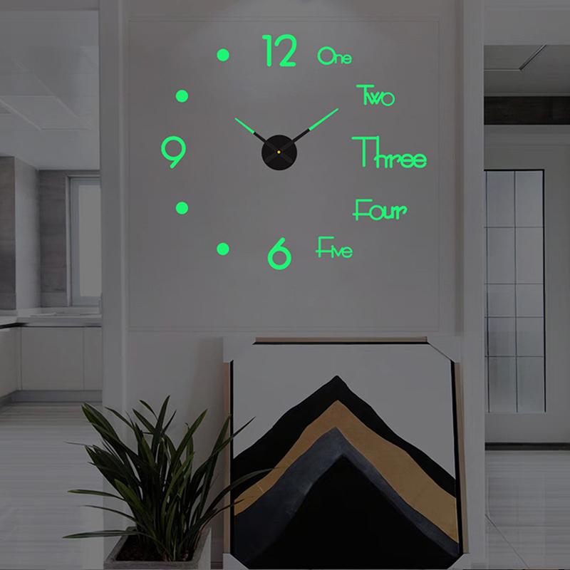 1Pc 3D Wall Clock Mirror Wall Stickers Creative Diy Wall Clocks Modern Design Mute Quartz Needle Watch Home Decor