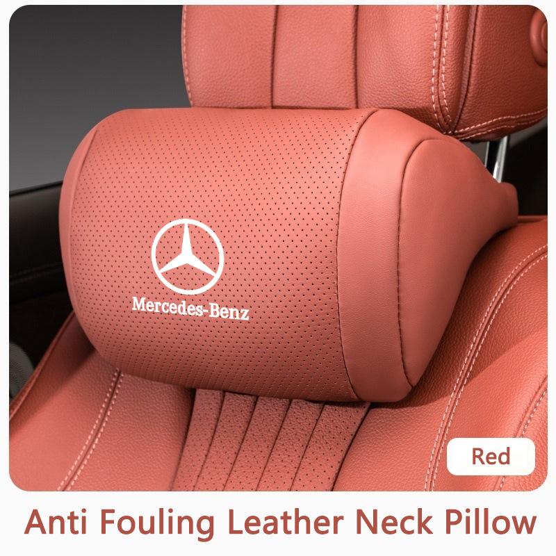 Nappa odos automobilio galvos atramos kaklo atrama sėdynės pagalvė Apsaugo kaklą Mercedes Benz W211 W203 W210 AMG W202 W212 automobilio aksesuarams