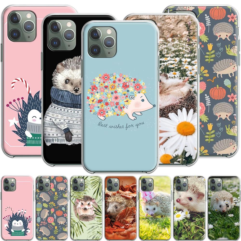 Kawaii Hedgehog Heart Silicone Case for Apple iPhone 18 12 Mini 11 Pro SE XS X XR Max 8 7 6S 6 Plus 5S