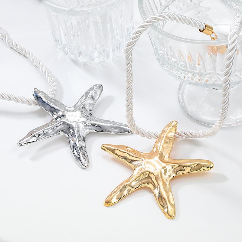 2024 Trend Necklace Gold Starfish Pendant Necklace For Women Summer Holiday Party Boho Style Jewelry Gifts