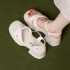 Ein Wort mit Sandalen Damen Sommermode quadratischer Kopf dicker Absatz dicke Sohle Mode nicht müde Fuß Schrägabsatz Damenschuhe neu im Jahr 2024