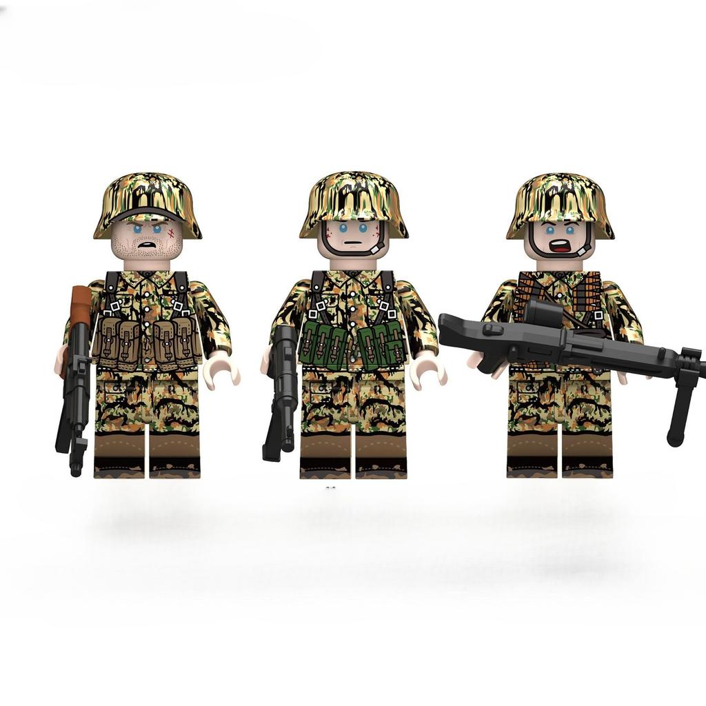 MOC Army Soldiers Mini Action Figures Dolls Models Helmet Accessories Building Blocks Bricks Kids for Toys Gifts