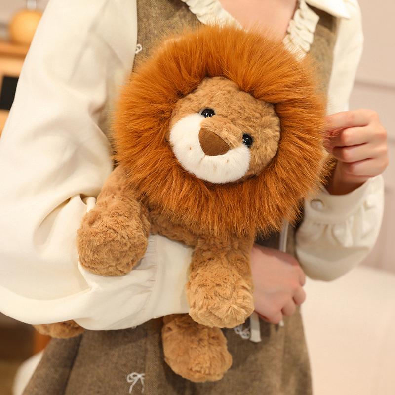 1Pc Fluffy Lion Plush Toy Stuffed Soft Animal Pillow Cartoon Lion Plushie Doll Appease Gift