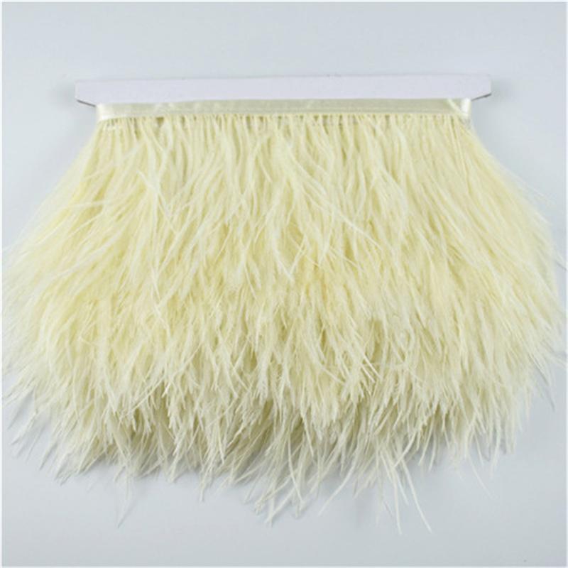 10 Mètres Plumes d'Autruche Colorées sur Passepoil Ruban 8-10 cm Franges de Jupe sur Bande Garnitures Plumes d'Autruche Garnitures de Couture Décoration
