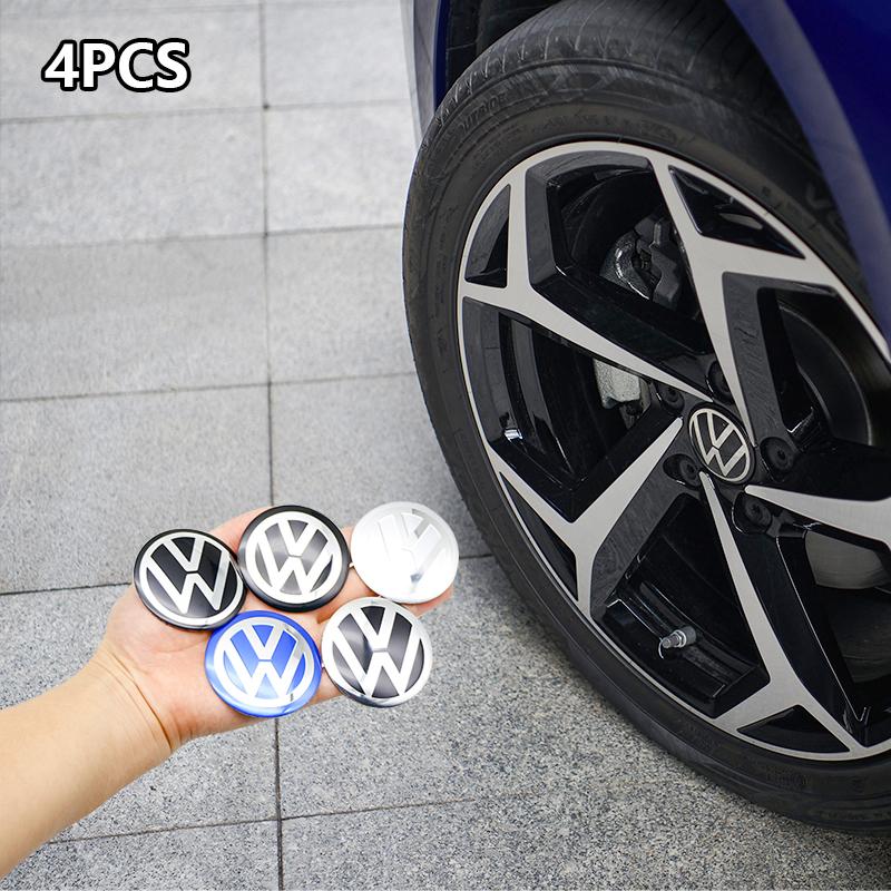 For VW Golf 4 5 6 7 Polo GTI Passat 4Pcs 56/60/65/70/75/80/90/100/120mm 3D Car Wheel Sticker Hub Cap Emblem Badge Decal Quality