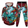Zvíře Vlk 3D Tisk Pánské Teplákové Soupravy Ležérní Mikina a Kalhoty 2dílné Sady Nadměrná Mikina Módní Streetwear Pánské Oblečení