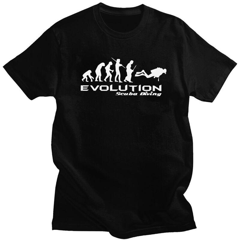 Custom Evolution Of Scuba Diving T Shirt for Men Pure Cotton Tshirt Casual Tee Funny Underwater Dive Diver Gift Tshirt Slim Fit
