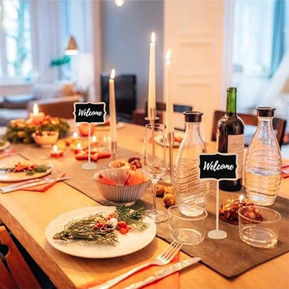 20 PCS Mini Chalkboard with Easel Stand, Chalkboard Signs, Small Wooden Chalkboard for Party, Event Decorations