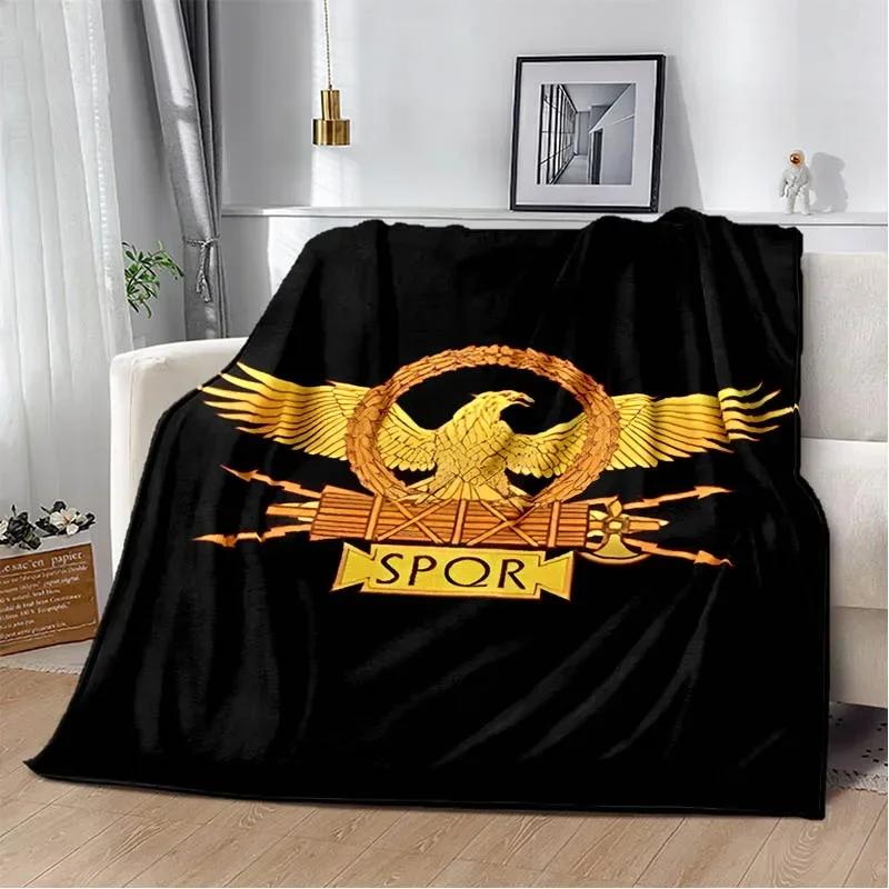 Mantas con el logotipo impreso de Roman SPQR, manta cálida para niños, manta suave y cómoda, mantas de viaje para el hogar, regalo de cumpleaños