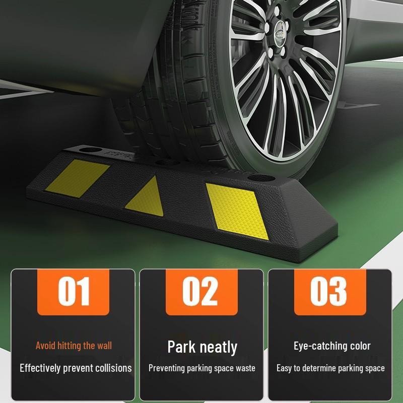 Rubber Parking Wheel Stopper: Anti-Collision PVC Wheel Limiter for Garages