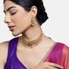 Estelle Gold Plated Elegant Wedding Necklace Set with CZ, Colored Stones and Pearls