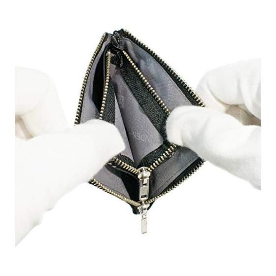 Inden-ya Coin Case F-Coin Case 08 Deer Leather Navy X Black Lacquer Dragonfly Pattern 1008-04-008 8.2cm X 10cm X 1.8cm L-shaped Zipper Coin Purse