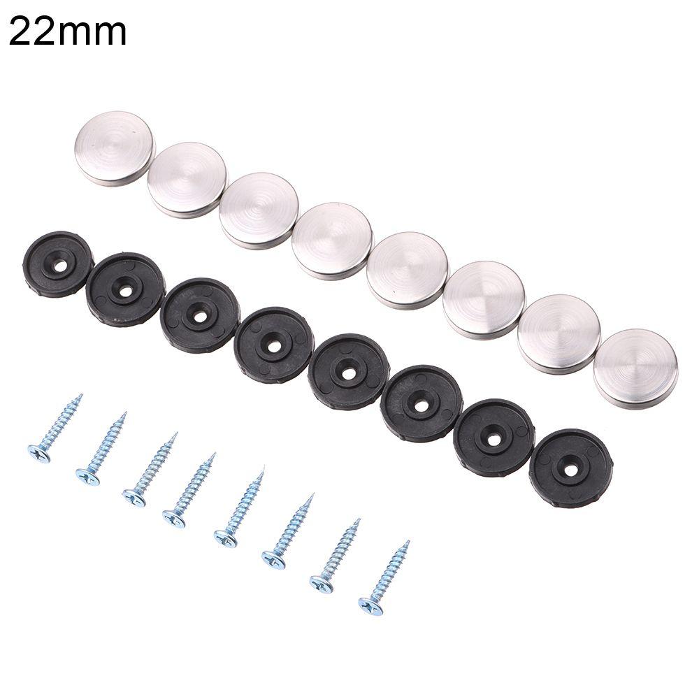 8 Sets 12-30mm Spiegelbevestigingen Schroeven Decoratieve Dop Spijker Reclame Glas Schroef Roestvrij Staal Deksel Meubelbeslag