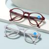 Ultralight Round Folding Reading Glasses for Men and Women with Anti-blue Light and Protective Case