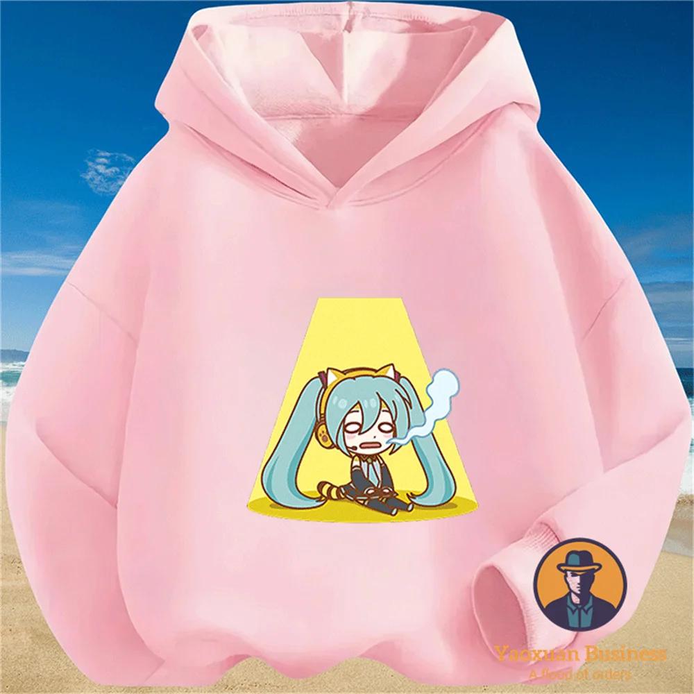 Latest Hatsune Miku New Kids Teens Fashion Cartoon Print Cotton Hoodie Fall Winter Hot Sale Trendy Stylish Best Selling