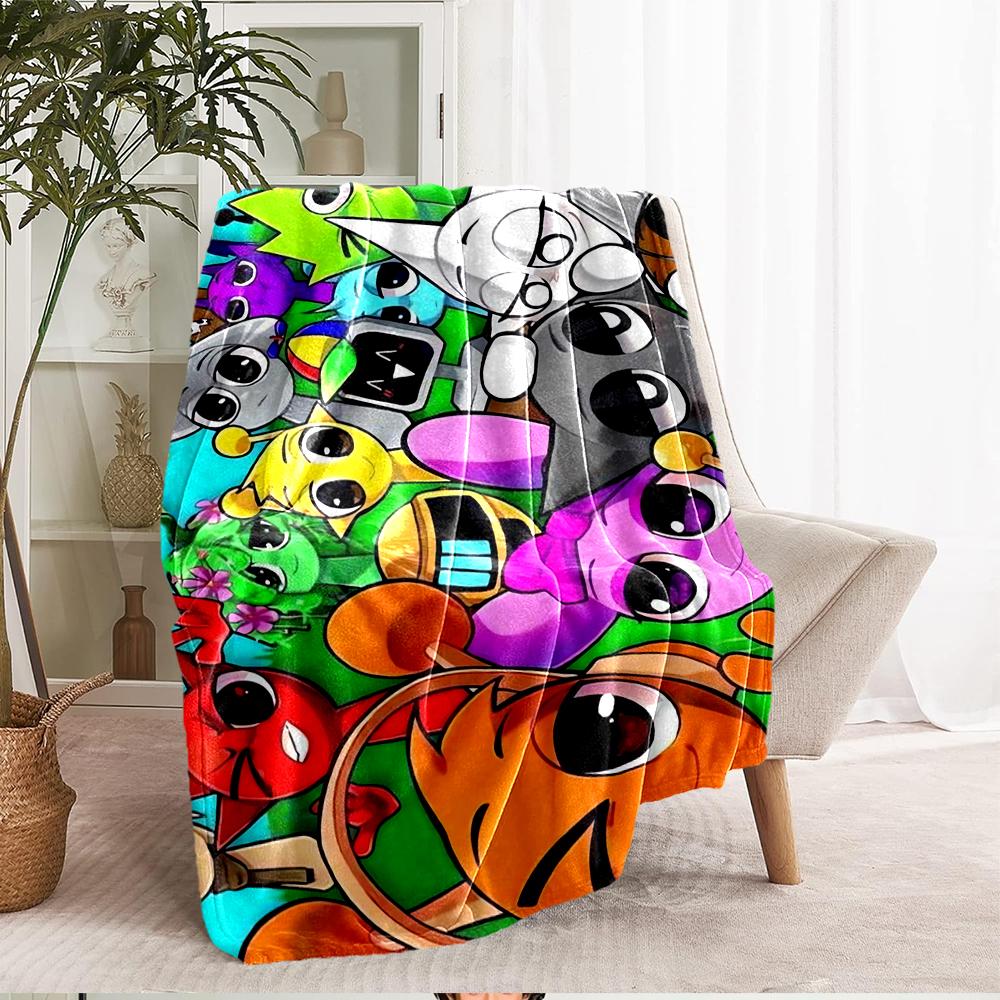 Sprunki Theme Printed Blanket - Perfect for Couch, Bed, Travel & Outdoor Use | Machine Washable, Cozy & Durable.