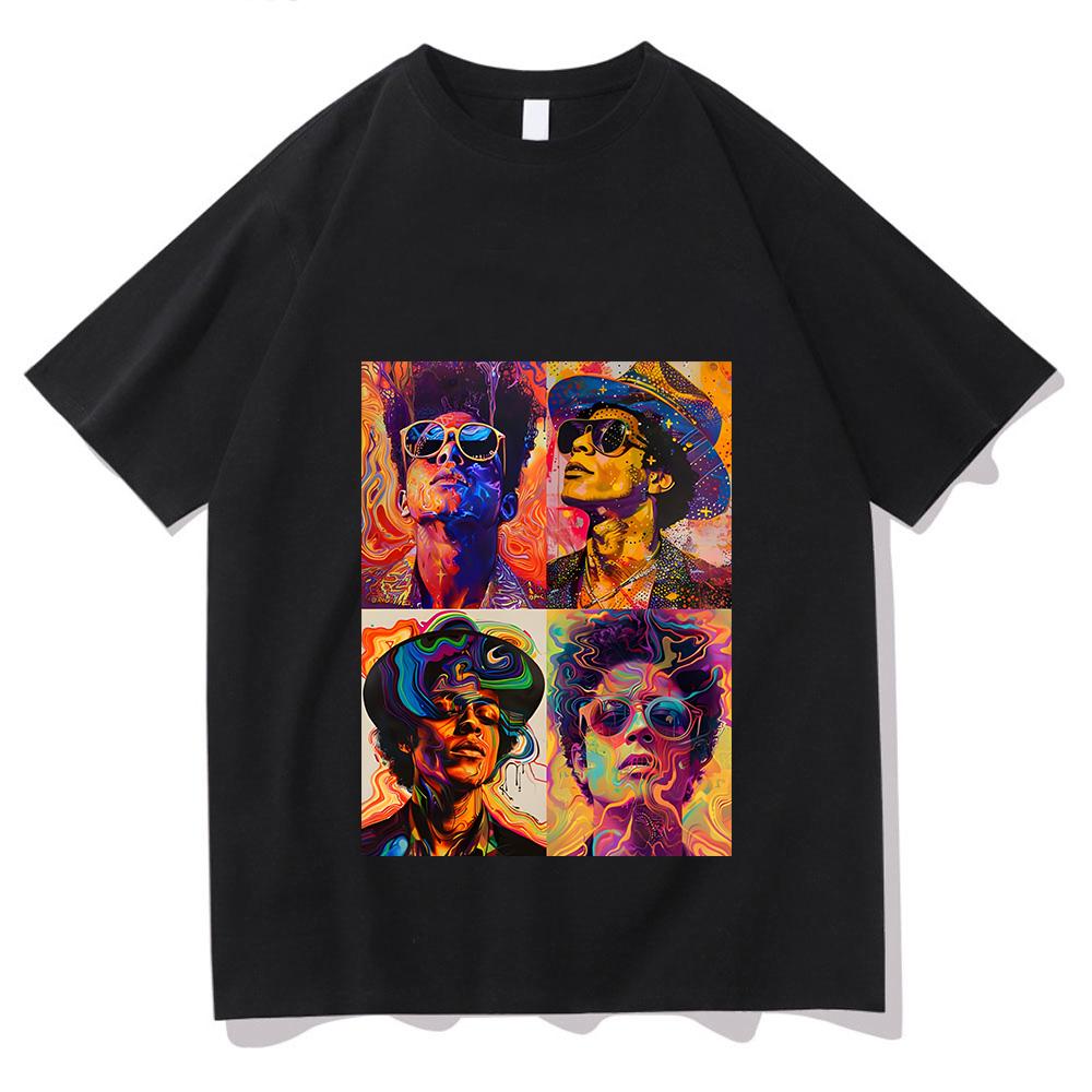 Pop Bruno Mars T-shirt Graphic Printing Classic Trend Cotton Tee-shirt Short Sleeve Grunge Punk Tshirt Sudaderas Soft Tees